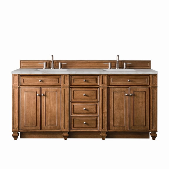 James Martin Vanities 157-V72-3Vsl Bristol 72" Double Basin Walnut Wood Vanity Set - Brown
