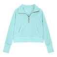 thumbnail image 5 of TAmten Girls Half Zip Sweatshirt Long Sleeve Pullover Crop Tops Kids Lightweight Fashion Winter Clothes(Sky Blue,2-3 Years), 5 of 7