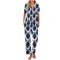 thumbnail image 1 of Sexy Pijama Conjunto para las Mujeres Impreso Bolsillo Pantalones de Manga Corta, Traje Suelto Casual para el Hogar Y el Salón, 1 of 1
