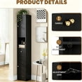 thumbnail image 4 of IKIMI 71" Tall Bathroom Cabinet, Metal Narrow Storage Cabinet with 2 Doors and 1 Drawer for Bathroom, Kitchen, Living Room, Black, 4 of 7