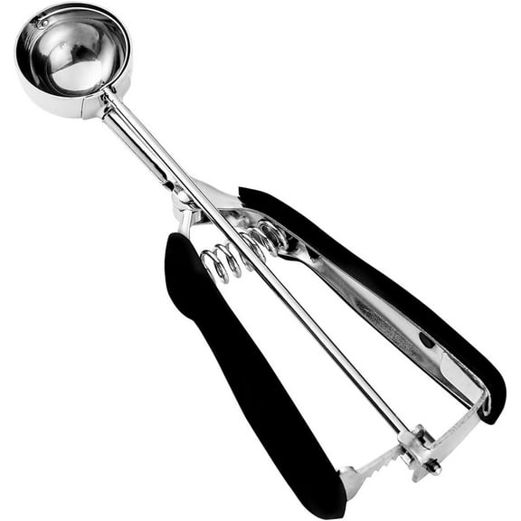 LQQBOX Cookie Scoop 1.5 Tbsp, Cookie Dough Scoop, Size 1.5 Tablespoons/ 23 ml, Cookie Scoop for Baking, Black, 304 Stainless Steel, Comfortable Grip