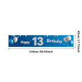 thumbnail image 2 of Blue and Silver Happy 13 Birthday Banner with Balloon Stars Elements Backdrop Party Decoration Photography Props for Birthday Party Celebration Decorations Party Supplies, 2 of 7