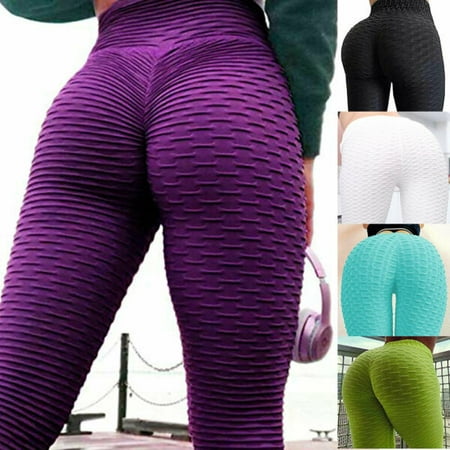 Womens Yoga Gym Anti-Cellulite Compression Leggings Push Up Fitness Sport (Best Yoga Pants To Hide Cellulite)