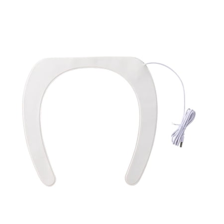 Washable Cushion Bathroom Toilet Seat Cushion Plush Winter Mat Temperature Heating Usb Heated Warmer Toilet Seat Cover Toilet Seat Cover Pad WHITE