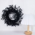 thumbnail image 2 of Fall Wreath for Front Door 12 Inch, Autumn Leaf Wreath with Brown Eucalyptus for Porch Window Wall, Thanksgiving Halloween Farmhouse Decor for Home and Entryway Display (Black), 2 of 8