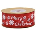 thumbnail image 1 of EeaseMX 1 rollo de cinta navideña de 20 m para decoración festiva, embalaje de regalos, accesorios de bricolaje para fiestas de Navidad, hogar y oficina (rojo, letra de copo de nieve), 1 of 7