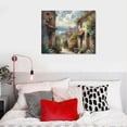 thumbnail image 5 of Wall Art in Tuscany Town, Italy, Mediterranean Town, Street Canvas Printmaking, Landscape Painting, Preparing to Hang Farmhouse Decoration, Canvas Painting 16 x 12 in/20 x 16 in, 5 of 6