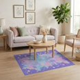 thumbnail image 3 of ODIKA Pink Tie Dye Kawaii Galaxy Border Shaped Floormat Stain Resistant Low Profile for Dorm Room, Small Living Apartment, 3 of 7
