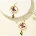 thumbnail image 3 of Pierced gold multi hoop butterfly earrings in a variety of colored stones, 3 of 4