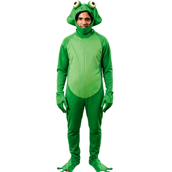 Men's Jumpsuits Newly Cute Frog Full Body Hooded Onesie Party Dress Up Outfit