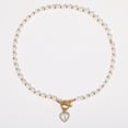 thumbnail image 4 of Collar creativo de perlas artificiales con forma de corazón de melocotón y hebilla de viento frío, temperamento retro simple para mujer, cadena de clavícula, 4 of 6
