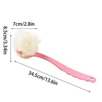 WNFJR 2-in-1 Bath Brush, Loofah Brush for Bath & Shower, with Long Handle & Recycled Netting for Cleansing & Exfoliating, Back Brush for Men & Women, Eco-Friendly & Cruelty-Free