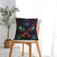 thumbnail image 5 of Fuzoiu Futuristic Cat Warrior Print Square Pillow Cover,Hidden Zipper Design,Luxury Square Pillow Case, Throw Pillow,Couch Cushion-26"x26", 5 of 7