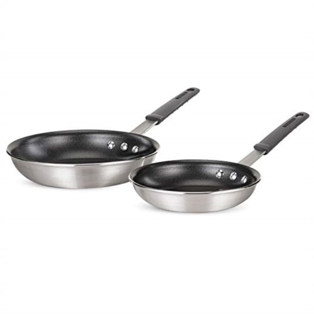 tramontina proline aluminum nonstick restaurant fry pan set, 8" and 10