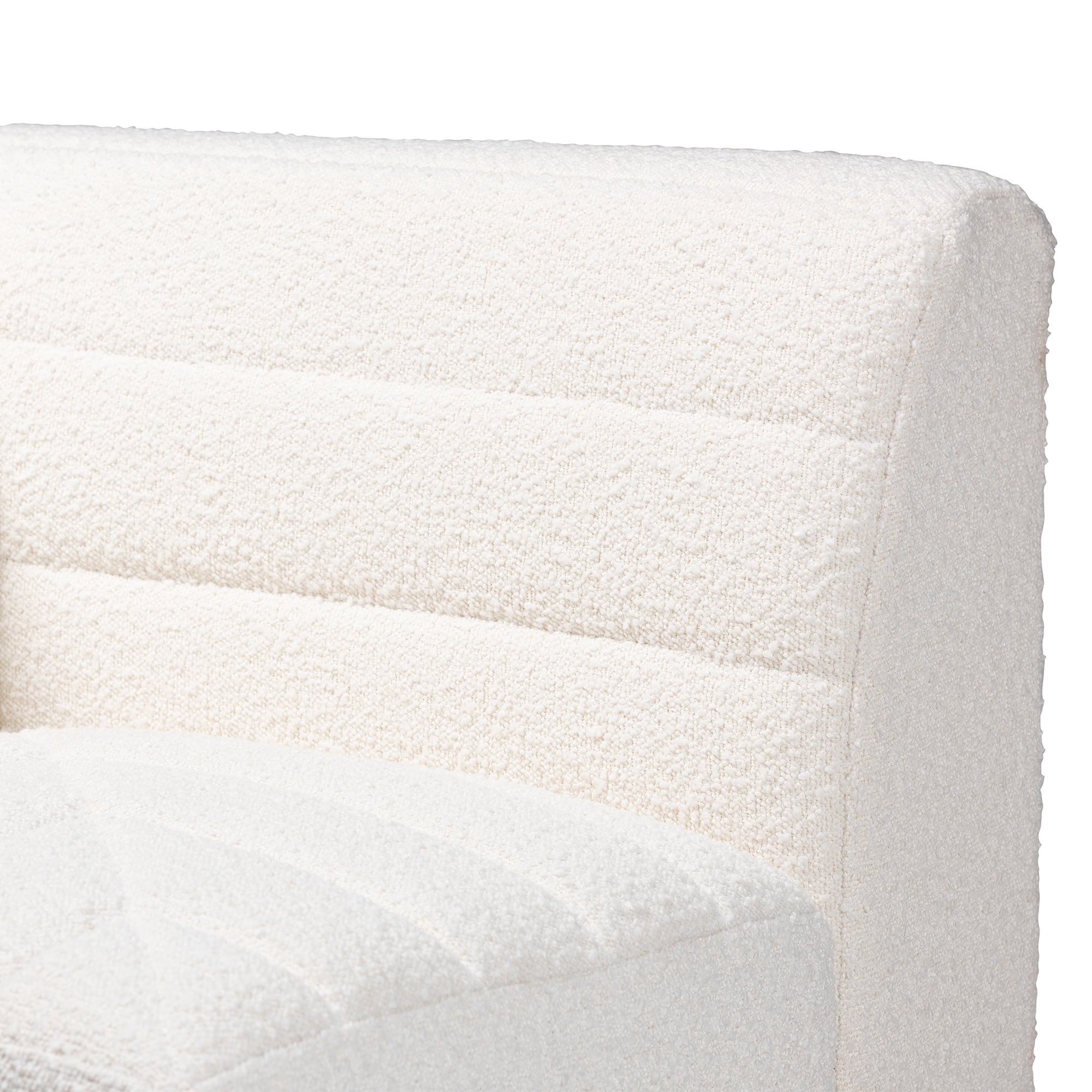 Baxton Studio Maya Modern White Boucle Fabric 4-Piece Modular Sectional Sofa