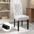 thumbnail image 6 of Renwick Leather Tufted Padded Dining Chair, Set of 2, White, 6 of 10