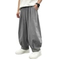 thumbnail image 5 of Nilvkv Girls Baggy Sweatpants, Girls Pants, Wide Leg Sweatpants in Solid Colors with Elastic Waist and Side Pockets for Casual Fall Days Gray 5-6 Years, 5 of 6
