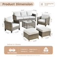 thumbnail image 2 of ODELIO 6 Pieces All-Weather Rattan Wicker Patio Furniture Set, Outdoor Sectional Sofa with Ottomans, Outdoor Conversation Set for Porch, Patio & Backyard, 2 of 7