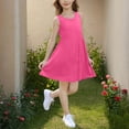 thumbnail image 5 of Ulitacool Girls Dresses Summer Sleeveless Sundress Crewneck Solid Color Gown Handsome Clothes 6-7 Years Pink, 5 of 7