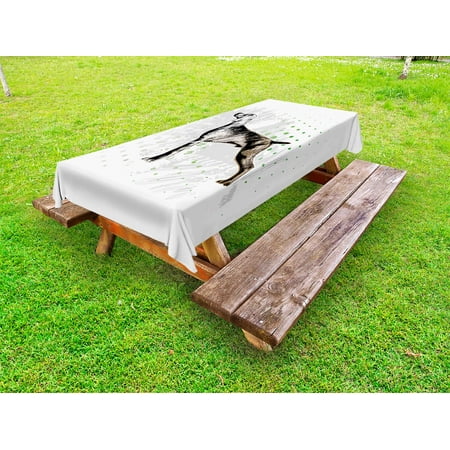 

Hunting Outdoor Tablecloth Sketch of the Weimaraner Dog Canine on Grungy Abstract Design Background Decorative Washable Fabric Picnic Table Cloth 58 X 84 Inches Black Grey Green by Ambesonne