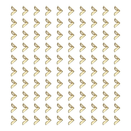 

Flash Sale 100 Pcs Photo Corners Notebook Book Photo Album Tin Metal Yellow Corner Protector Decorative Small Accessories