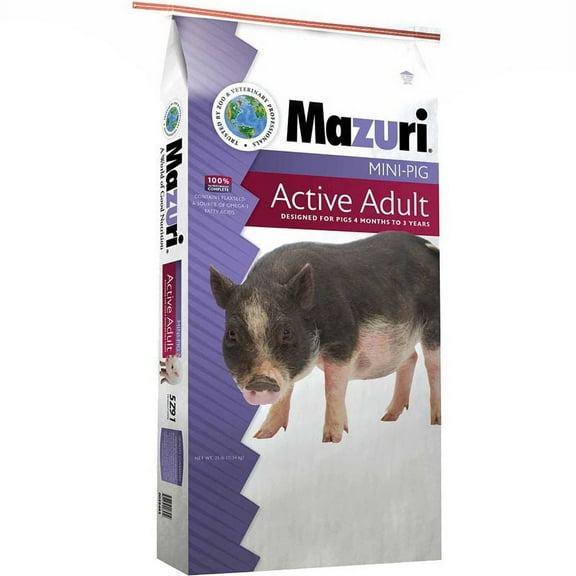 Mazuri Mini Pig Active Adult Food Complete Nutrition Supplements Minerals 25lbs