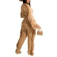 thumbnail image 6 of Aoochasliysweat Suits for Womens 2 Piece Women Trendy Casual Clothes Solid Color Two Piece Knitted Long Sleeve Tassel Outfits, 6 of 6