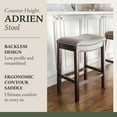 thumbnail image 2 of Open Box Maven Lane Adrien Kitchen Saddle Backless Counter Stool, Grey, 2 of 6