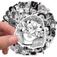 thumbnail image 4 of 100 pegatinas góticas, pegatinas de grafiti en blanco y negro, pegatinas de vinilo impermeables para portátil, equipaje, monopatín, decorativas, niños, adolescentes TUNC Sencillez, 4 of 5