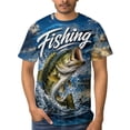 thumbnail image 5 of LAOLIUSN Men's 3D Print Fishing Shirt, Quick Dry Bass Graphic Tee, 5 of 7