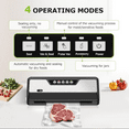 thumbnail image 3 of Vacuum Sealer Machine with Built-in Cutter and Bag Storage for Sous Vide and Meal Prep | Compact Food Sealer with Multiple Modes | 1 Roll Bag & 5 Pre-Cut Bags, Black-Stainless Steel, 3 of 6