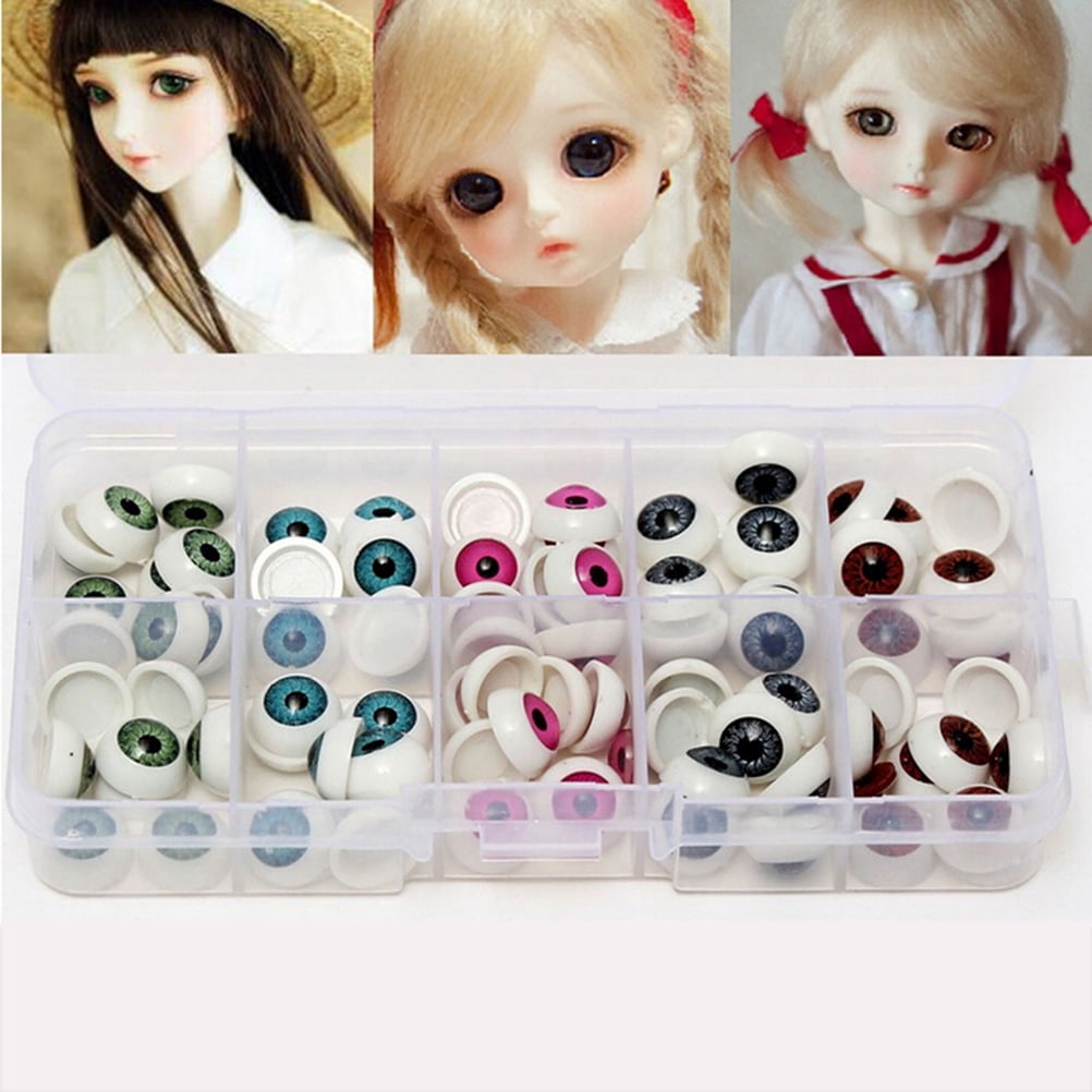 1Pair 33mm Doll Eyeballs Half Round Acrylic Eyes(Brown) for DIY Doll Bear  Crafts