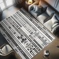 thumbnail image 4 of Ambesonne Southwestern Decorative Rug Carpet, Monochrome Cultural, 2' 2" x 3' 7", Black White and Blue Grey, 4 of 5
