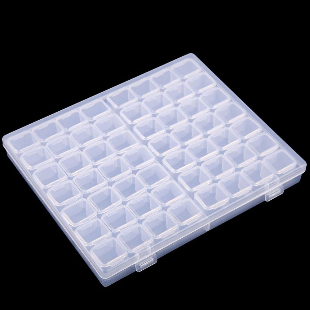 3sets Polypropylene(PP) Craft Organizer Case sets 56 Grids Bead Containers for Jewelry Small Accessories Rectangle Clear 21.2x17.5x2.7cm