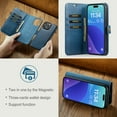 thumbnail image 5 of Allytechgroup Wallet Case for iPhone 16 Pro Max with 3 Card Slots & Cash Pocket, 2 in 1 Detachable Strong Magnetic Case, Retro PU Leather Shockproof Magnetic Clasp Slim Protective Shell, Blue, 5 of 8