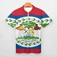 thumbnail image 3 of Belize Flag Men Zipper T-shirt Summer Casual Short Sleeve T-shirt Top, 3 of 7
