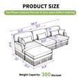 thumbnail image 4 of HUMEHA 100.3" Leopard Chenille Sofa Green Black 3-Seat w/ Ottoman, 4 of 9