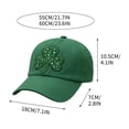 thumbnail image 3 of St Patricks Day Shamrock Print Baseball Cap, Holiday Hat, Festive Cap, Polyester Fabric with Adjustable Strap, for Irish Themed Events and Gift Giving to Family Friends, White, 3 of 3