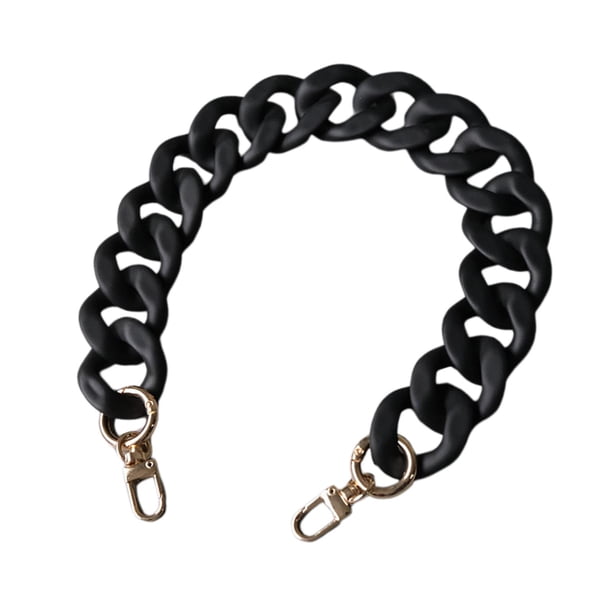 Correa de cadena para bolso, decoración de acrílico, cadenas, , correa de cadena gruesa para mano negro Yuyangstore correa de cadena plana