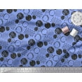 thumbnail image 2 of Soimoi Blue Japan Crepe Satin Fabric Dots & Circle Geometric Printed Craft Fabric by the Yard 42 Inch Wide, 2 of 3