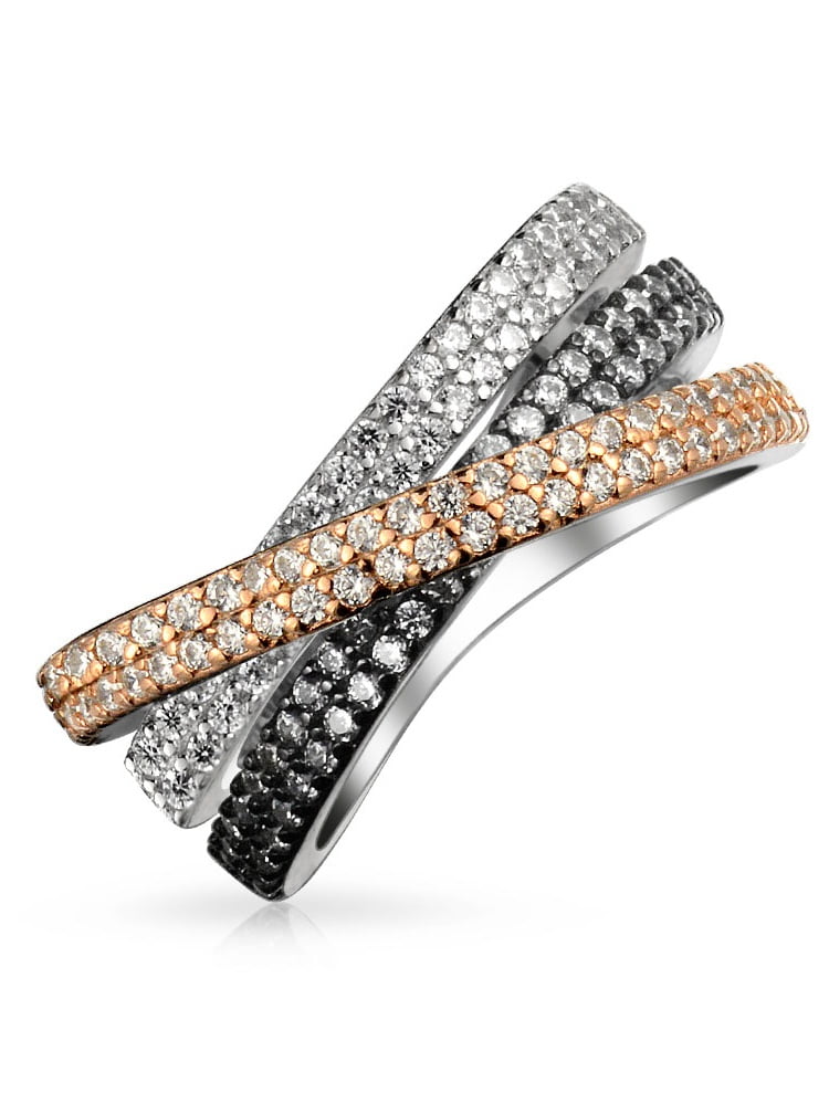 Princess Kylie 925 Sterling Silver Halfway Intertwined Design Ring