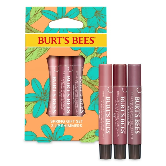 Burt's Bees Petal Kisses Lip Shimmer Gift Set, 3-Pack, 0.09 oz.