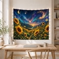 thumbnail image 5 of Golden Sunflower Path Within a Cosmic Valley, Dreamy Fantasy for Nature Lovers, Botanical Wall Art, Housewarming Gift, Tapestry Wall Hanging for Bedroom and Studio, 5 of 7