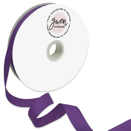UPC: 0810056347222 | Purple Grosgrain Ribbon for Crafts and Bows  7/8  x 100 Yards by Gwen Studios