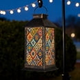 thumbnail image 2 of Solar Lantern Mexican talavera ceramic tile seamless Ethnic folk ornament Italian Garden Hanging Lantern Waterproof Solar Powered Lighting Outdoor Lamp for Deck Yard Camping Patio Decor, 2 of 7