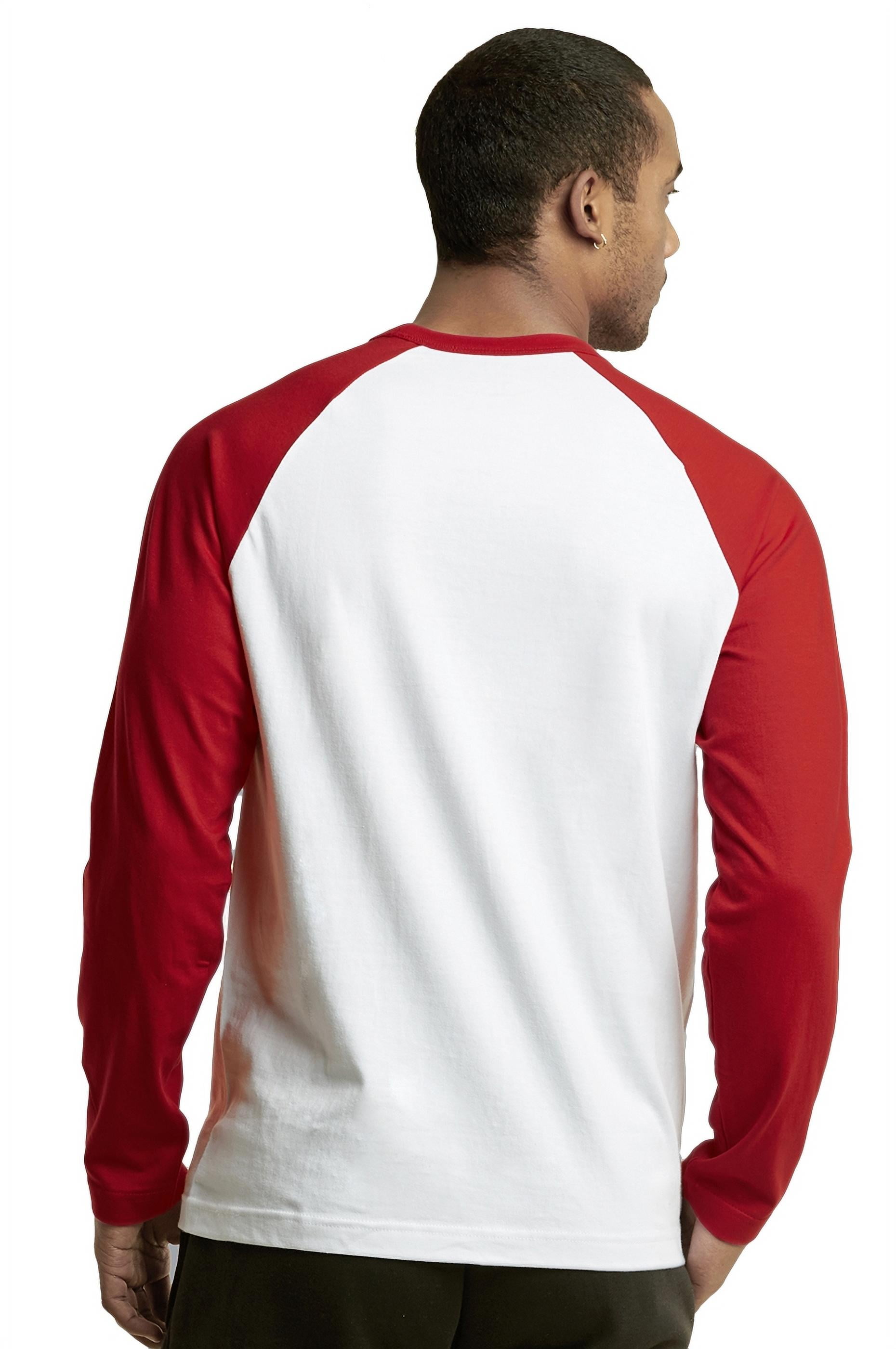 Mens Long Sleeve Raglan T-Shirt Baseball Team Teen Tee Fashion Crew Neck  S-2X