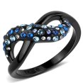 thumbnail image 1 of Alamode TK3446-8 Women IP Black Stainless Steel Ring with Top Grade Crystal in Multi Color - Size 8, 1 of 1