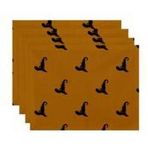 Simply Daisy 18" x 14" Witches Brew Holiday Print Placemats, Set of 4