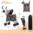 thumbnail image 2 of Magshion Foldable Lightweight Pet Trolley for Pet Cats & Dogs, 4 Wheel, Leopard Print, 2 of 9