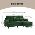 thumbnail image 5 of Soscana Convertible Sectional Sofa with Storage Ottoman and Side Pocket,3 Seat L-shaped Sofa Couch with Armrest Pillows,Modern Sofa Couch with Chaise for Living Room Apartment Office Small Space, 5 of 10